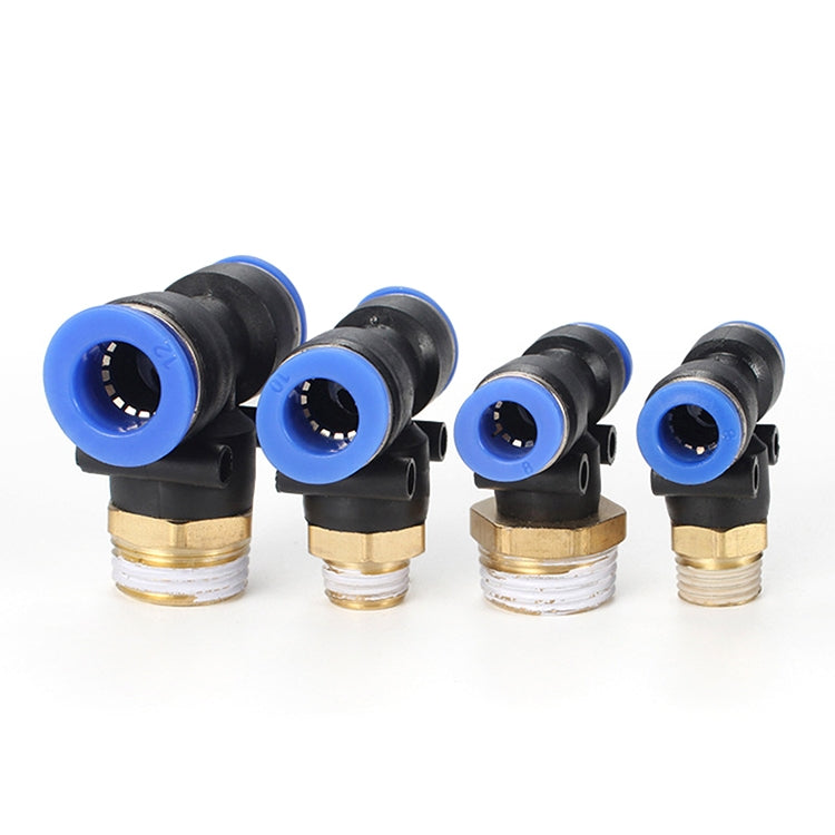 PB6-02 LAIZE 10pcs Plastic T-type Tee Male Thread Pneumatic Quick Connector
