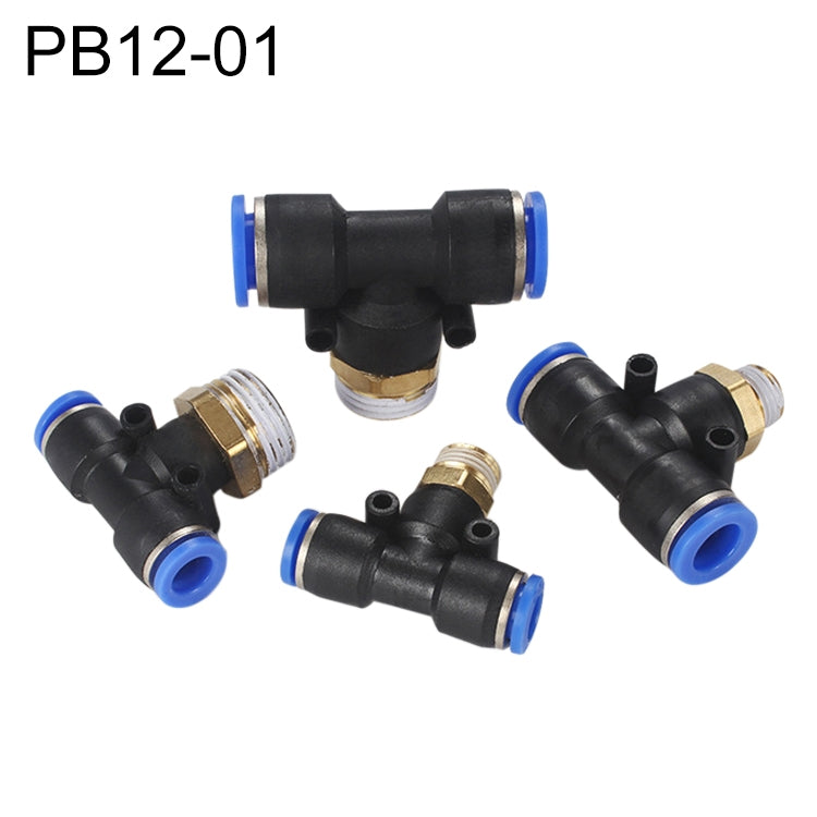 PB12-01 Raccord rapide pneumatique en T fileté mâle en plastique LAIZE