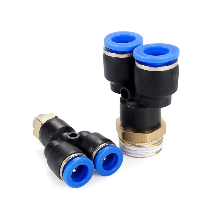 PX4-M5 LAIZE 10pcs Plastic Y-type Tee Male Thread Pneumatic Quick Connector