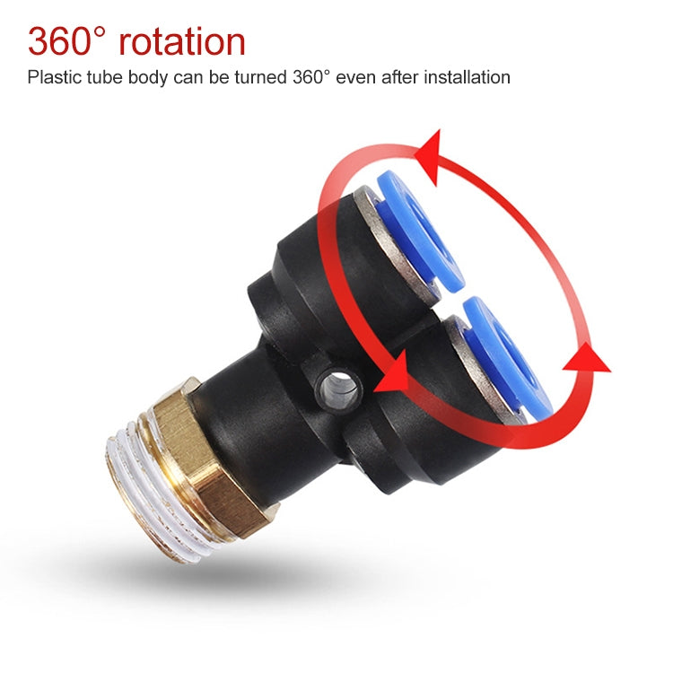 PX6-M5 LAIZE 10pcs Plastic Y-type Tee Male Thread Pneumatic Quick Connector