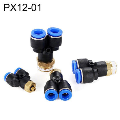 PX12-01 LAIZE Plastic Y-type Tee Male Thread Pneumatic Quick Connector