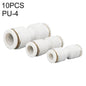 PU-4 LAIZE 10 pcs Raccord rapide pneumatique droit en PU