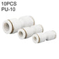 PU-10 LAIZE 10pcs Raccord rapide droit pneumatique en PU