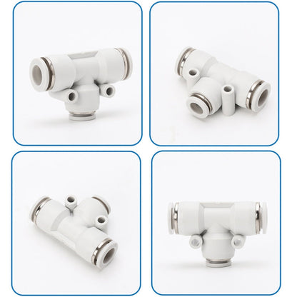 PE-6 LAIZE 10pcs PE T-type Tee Pneumatic Quick Fitting Connector