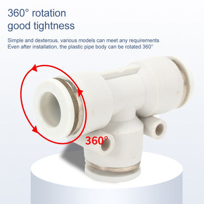PE-6 LAIZE 10pcs PE T-type Tee Pneumatic Quick Fitting Connector