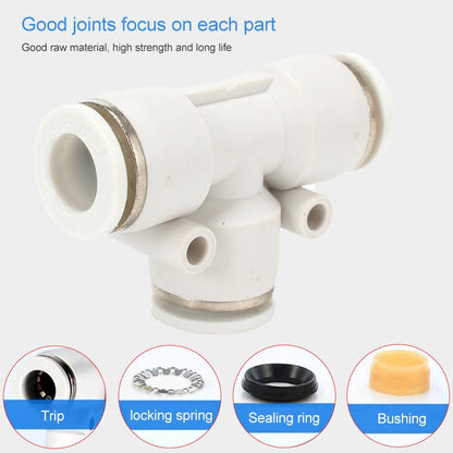 PE-6 LAIZE 10pcs PE T-type Tee Pneumatic Quick Fitting Connector