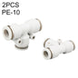 PE-10 LAIZE 2pcs PE T-type Tee Pneumatic Quick Fitting Connector