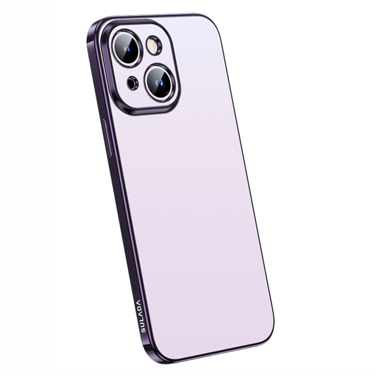 Pour iPhone 14 Plus SULADA Coque de téléphone en TPU dépoli galvanisé tout compris (Violet)