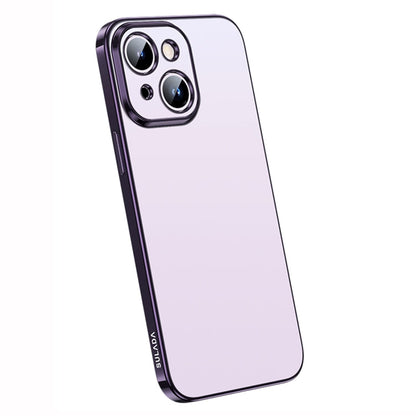 Pour iPhone 14 Plus SULADA Coque de téléphone en TPU dépoli galvanisé tout compris (Violet)