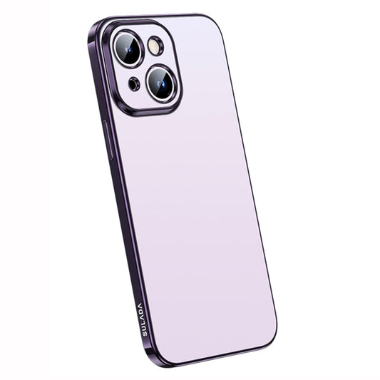 Pour iPhone 14 Plus SULADA Coque de téléphone en TPU dépoli galvanisé tout compris (Violet)