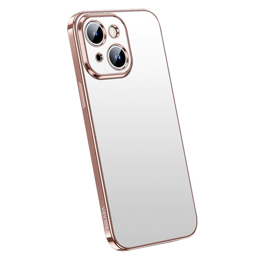 Pour iPhone 14 Plus SULADA Coque de téléphone en TPU dépoli galvanisé tout compris (rose)