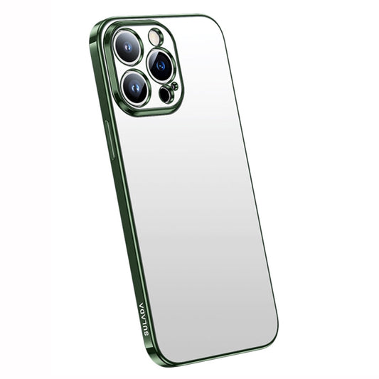 Pour iPhone 14 Pro Max SULADA Coque de téléphone en TPU dépoli électrolytique tout compris (Vert)