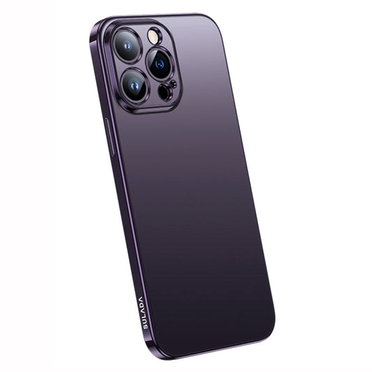 Pour iPhone 14 Pro Max SULADA Coque de téléphone en TPU dépoli galvanisé tout compris (violet)