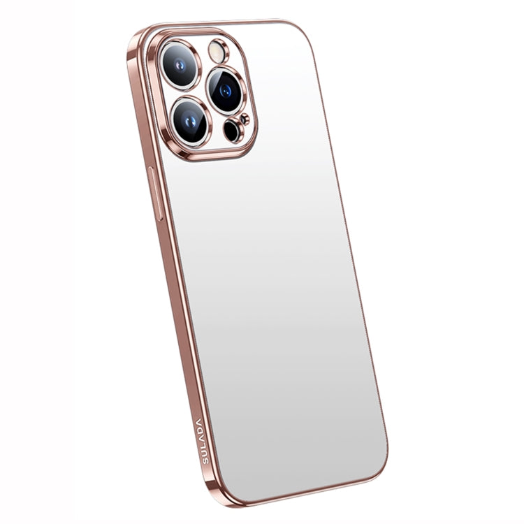 Pour iPhone 14 Pro Max Coque de téléphone en TPU dépoli électrolytique SULADA (Rose)