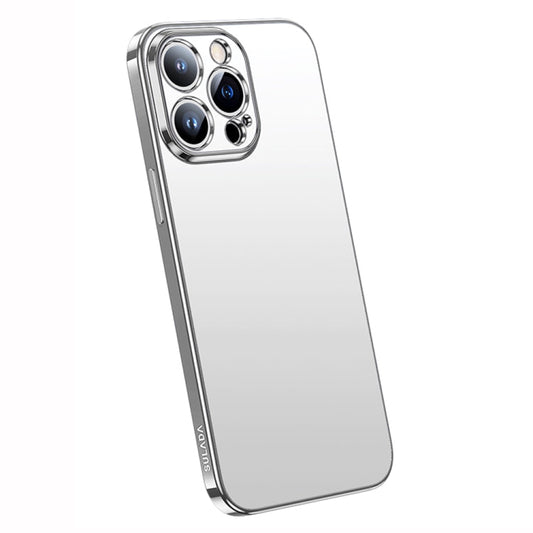 Pour iPhone 14 Pro Max Coque de téléphone en TPU dépoli électrolytique tout compris SULADA (Argent)
