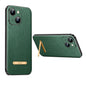 For iPhone 14 SULADA Famous Artisan Series Litchi Leather PC + TPU Phone Case(Dark Green)