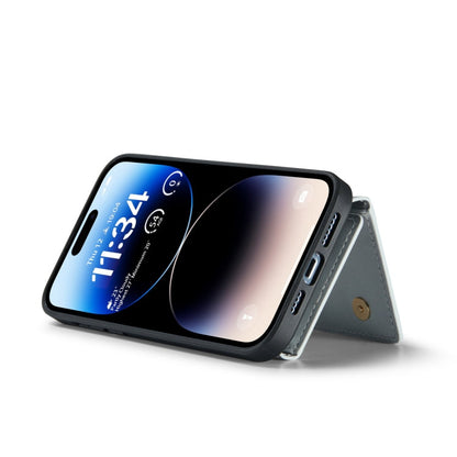 For iPhone 14 Pro DG.MING M3 Series Glitter Powder Card Bag Leather Case(Silver)