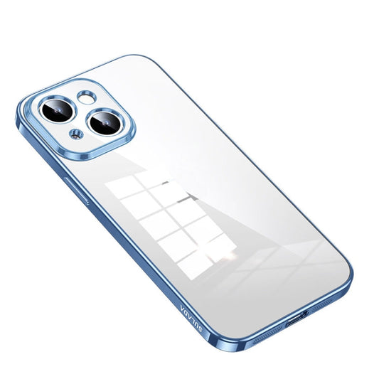 Pour iPhone 14 Plus SULADA Shine Through Series Coque de protection en TPU transparent plaqué (Bleu Sierra)