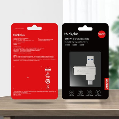 Lenovo Thinkplus MU252 USB 3.1 + USB-C / Type-C Flash Drive, Memory:64GB (Silver)