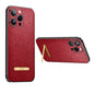 For iPhone 14 SULADA Invisible Bracket Leather Back Cover Phone Case(Red)