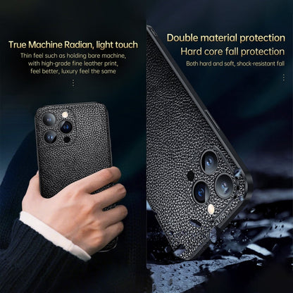 For iPhone 13 Pro SULADA Invisible Bracket Leather Back Cover Phone Case(Brown)