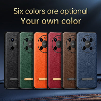 For Huawei Mate 40 SULADA Invisible Bracket Leather Back Cover Phone Case(Dark Green)