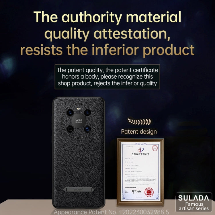 For Huawei Mate 40 Pro SULADA Invisible Bracket Leather Back Cover Phone Case(Orange)