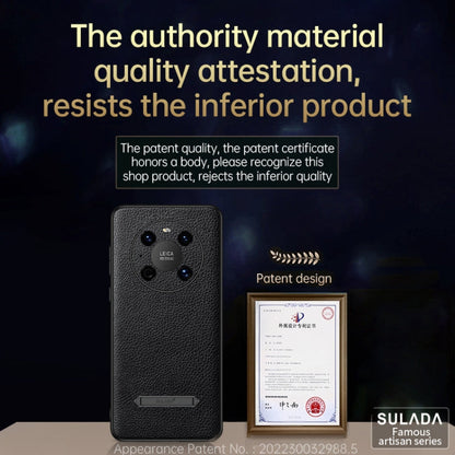 For Huawei Mate 40 Pro SULADA Invisible Bracket Leather Back Cover Phone Case(Orange)