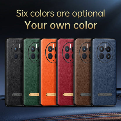 For Huawei Mate 50 Pro SULADA Invisible Bracket Leather Back Cover Phone Case(Blue)