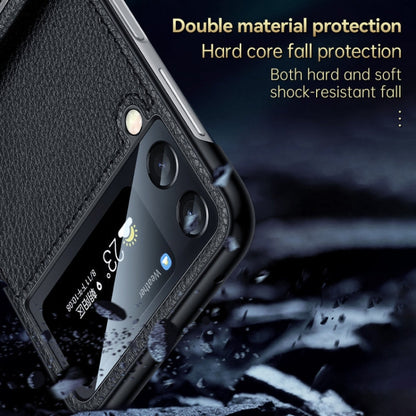 For Samsung Galaxy Z Flip3 5G SULADA Invisible Bracket Leather Back Cover Phone Case(Red)