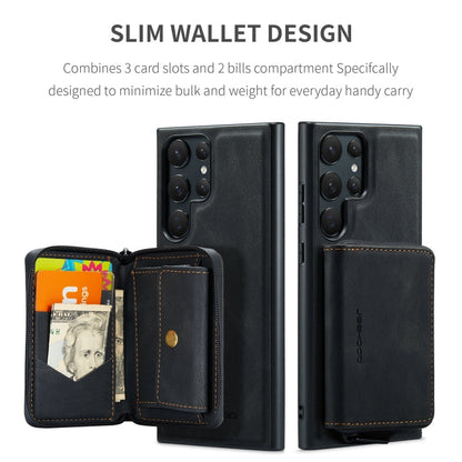 For Samsung Galaxy S24 Ultra 5G JEEHOOD Magnetic Zipper Horizontal Flip Leather Phone Case(Black)