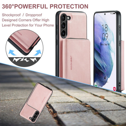 Pour Samsung Galaxy S24 5G Étui de téléphone en cuir à rabat horizontal avec fermeture éclair magnétique JEEHOOD (rose)