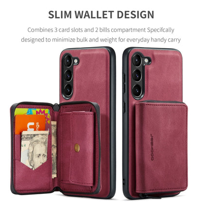 For Samsung Galaxy S24 5G JEEHOOD Magnetic Zipper Horizontal Flip Leather Phone Case(Red)