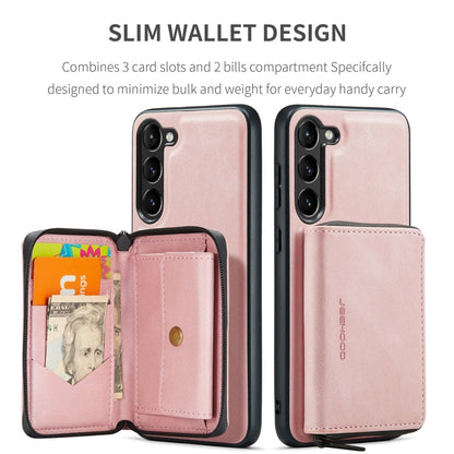 For Samsung Galaxy S24+ 5G JEEHOOD Magnetic Zipper Horizontal Flip Leather Phone Case(Pink)