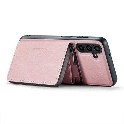 For Samsung Galaxy A15 5G JEEHOOD Magnetic Zipper Horizontal Flip Leather Phone Case(Pink)