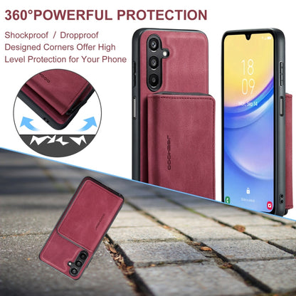 For Samsung Galaxy A15 5G JEEHOOD Magnetic Zipper Horizontal Flip Leather Phone Case(Red)