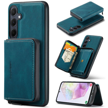For Samsung Galaxy A35 5G JEEHOOD Magnetic Zipper Horizontal Flip Leather Phone Case(Blue)