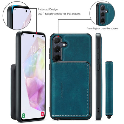 For Samsung Galaxy A35 5G JEEHOOD Magnetic Zipper Horizontal Flip Leather Phone Case(Blue)