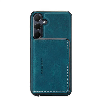 For Samsung Galaxy A35 5G JEEHOOD Magnetic Zipper Horizontal Flip Leather Phone Case(Blue)