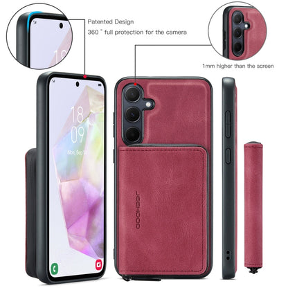 For Samsung Galaxy A35 5G JEEHOOD Magnetic Zipper Horizontal Flip Leather Phone Case(Red)