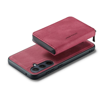 For Samsung Galaxy A35 5G JEEHOOD Magnetic Zipper Horizontal Flip Leather Phone Case(Red)