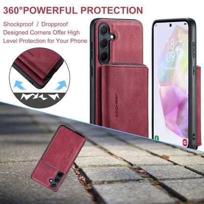 For Samsung Galaxy A35 5G JEEHOOD Magnetic Zipper Horizontal Flip Leather Phone Case(Red)