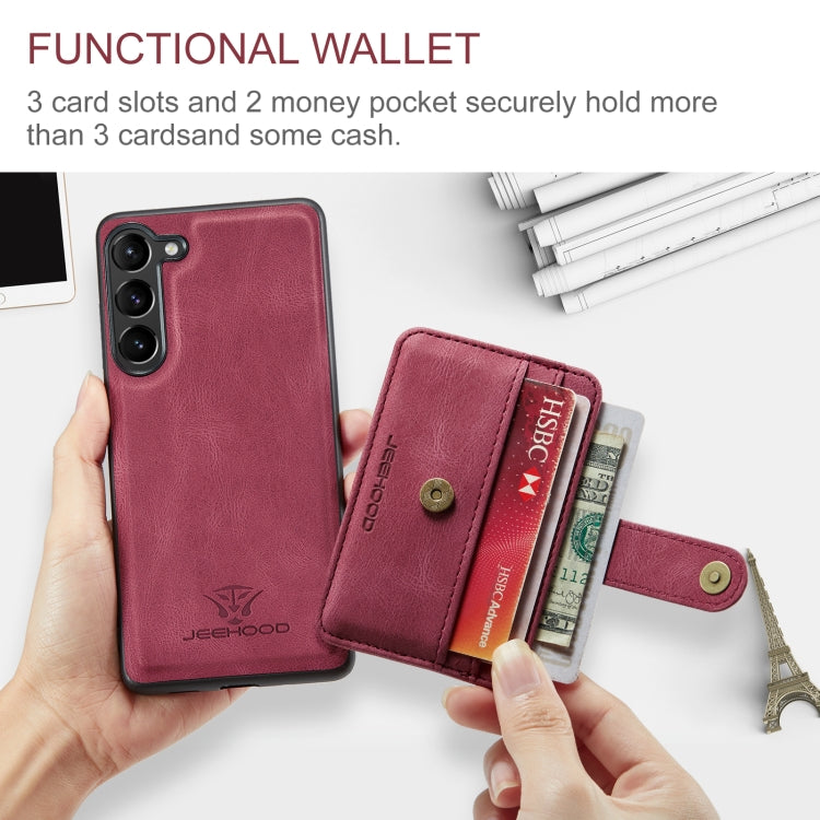 Pour l'étui de téléphone magnétique anti-vol JEEHOOD avec blocage RFID pour Samsung Galaxy S24 5G (rouge)