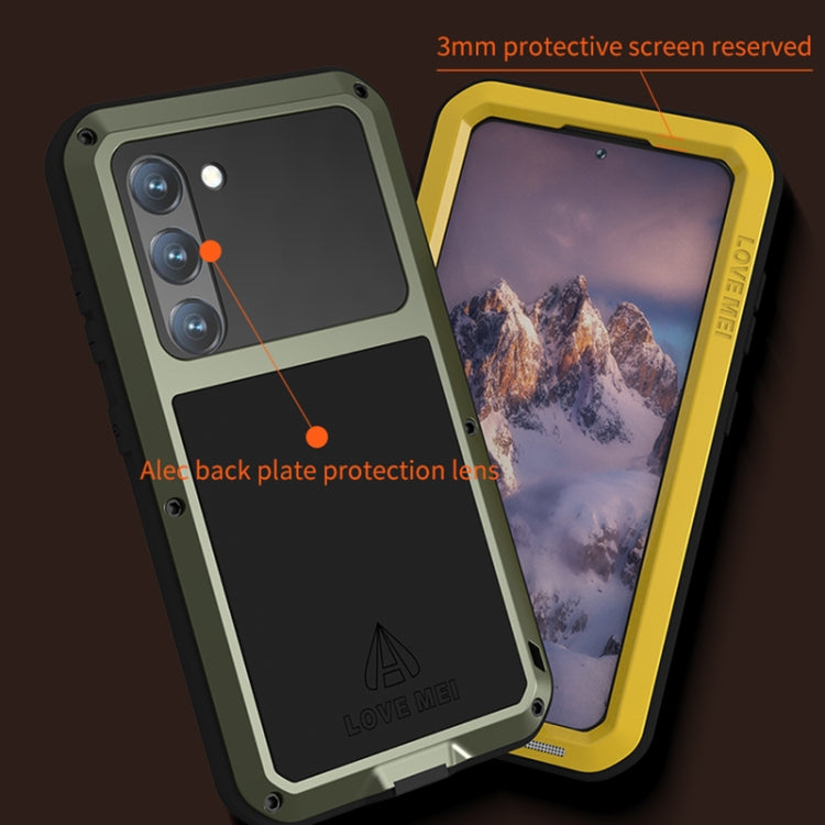 For Samsung Galaxy S23 5G LOVE MEI Metal Shockproof Life Waterproof Dustproof Phone Case(Black)