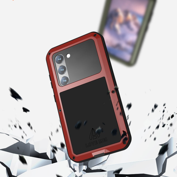 For Samsung Galaxy S23 5G LOVE MEI Metal Shockproof Life Waterproof Dustproof Phone Case(Silver)