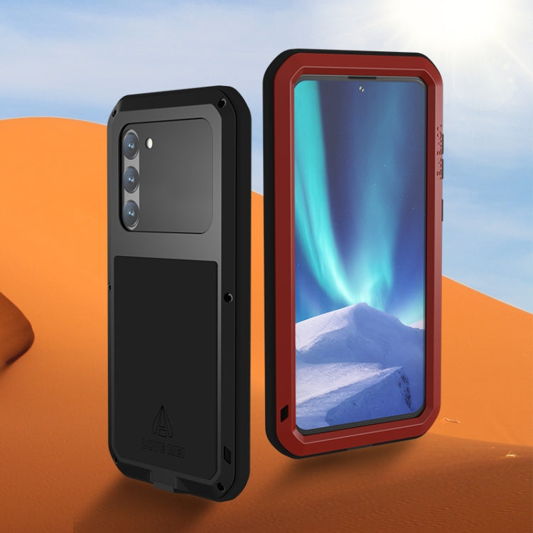 For Samsung Galaxy S23+ 5G LOVE MEI Metal Shockproof Life Waterproof Dustproof Phone Case(Red)