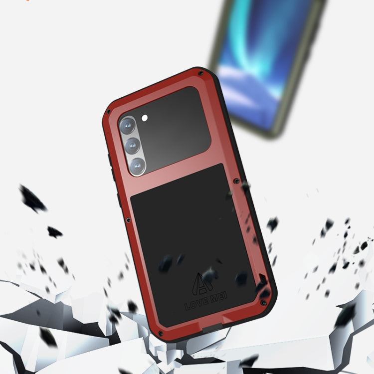 For Samsung Galaxy S23+ 5G LOVE MEI Metal Shockproof Life Waterproof Dustproof Phone Case(Black)