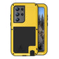 Pour Samsung Galaxy S23 Ultra 5G LOVE MEI Coque de Téléphone Antichoc en Métal Étanche à la Poussière (Jaune)
