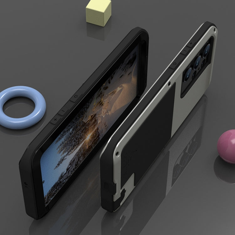 For Samsung Galaxy S23 Ultra 5G LOVE MEI Metal Shockproof Life Waterproof Dustproof Phone Case(White)