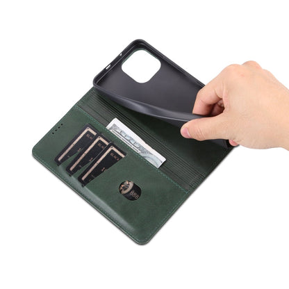 For Huawei Enjoy 50z AZNS Magnetic Calf Texture Flip Leather Phone Case(Dark Green)